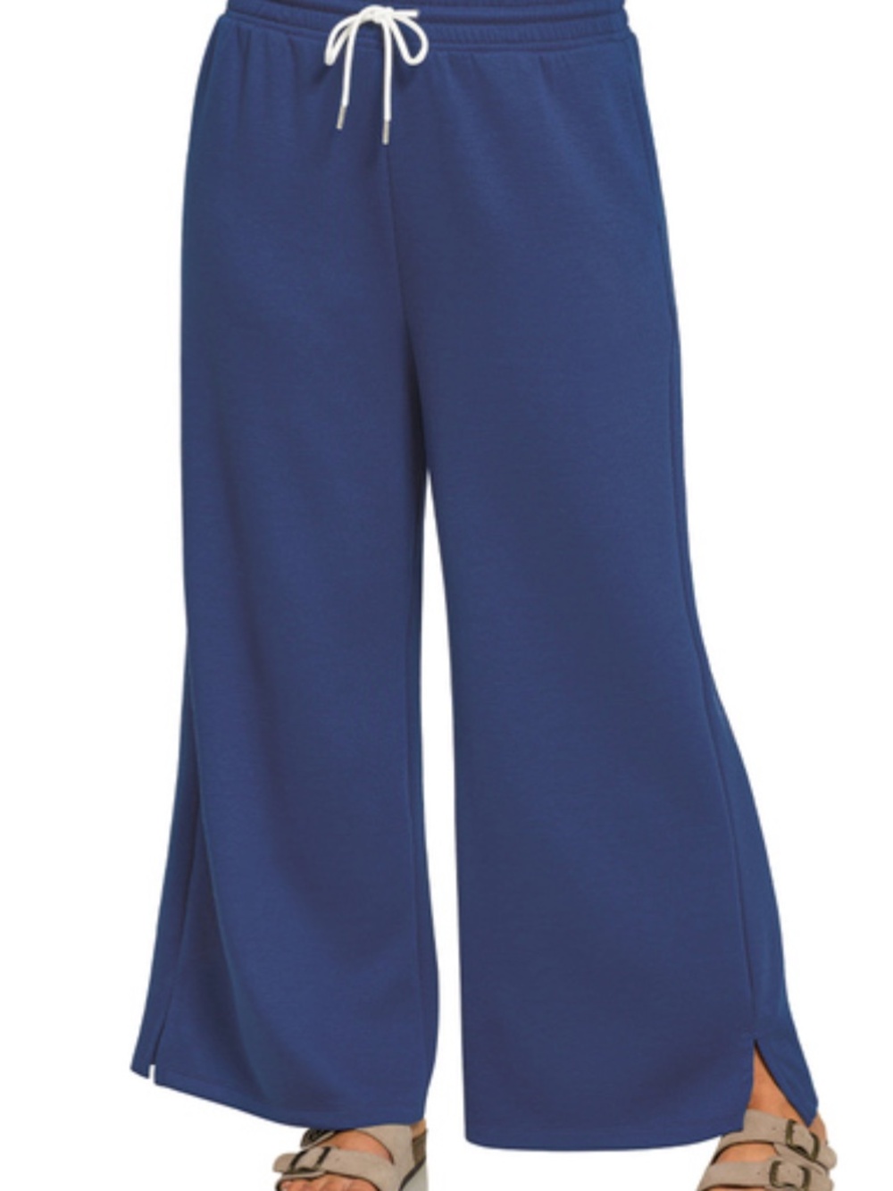 Plus Size Zenana Scuba Pant- Light navy